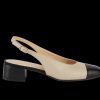 Sandals BRUNATE | Beige Slingback With Black Tip