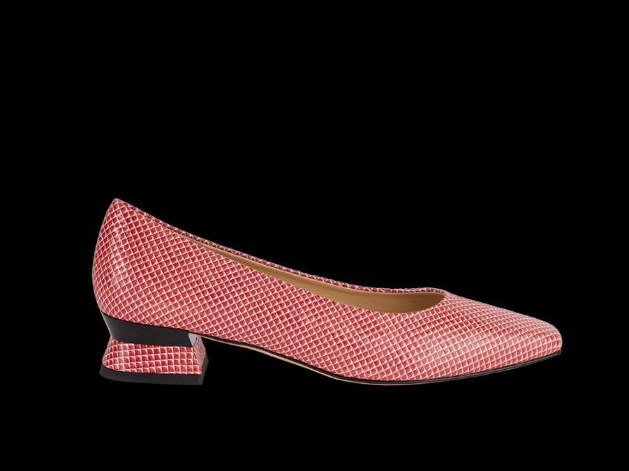 Pumps BRUNATE | Squared Pump With Red And White Pattern