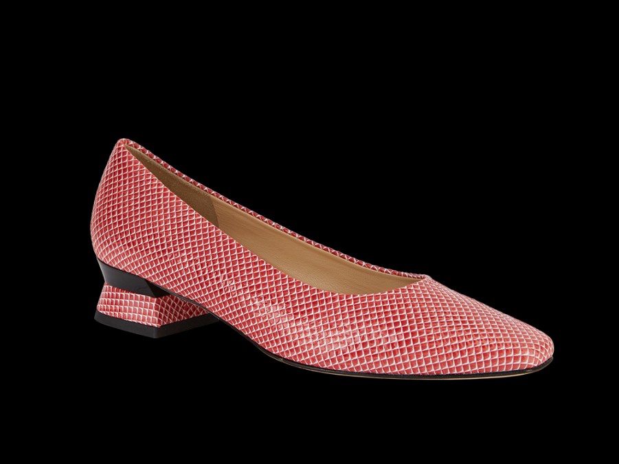 Pumps BRUNATE | Squared Pump With Red And White Pattern