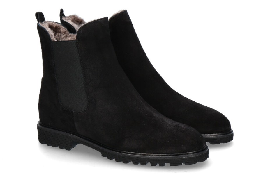 Ankle Boots & Booties Brunate | Brunate Stiefelette Gefuttert Tank Velours Softy- Schwarz