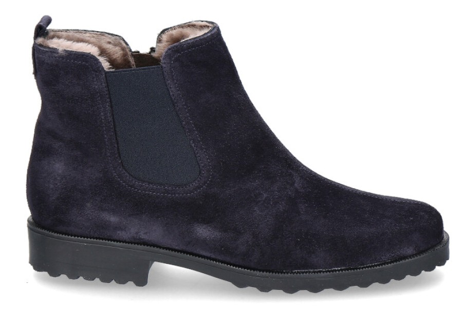 Ankle Boots & Booties Brunate | Brunate Ankle Boots Lined Dany Camoscio Blu Elastico Nero