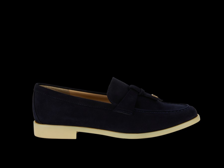 Flats BRUNATE | Chic Loafer With Tie, Blue