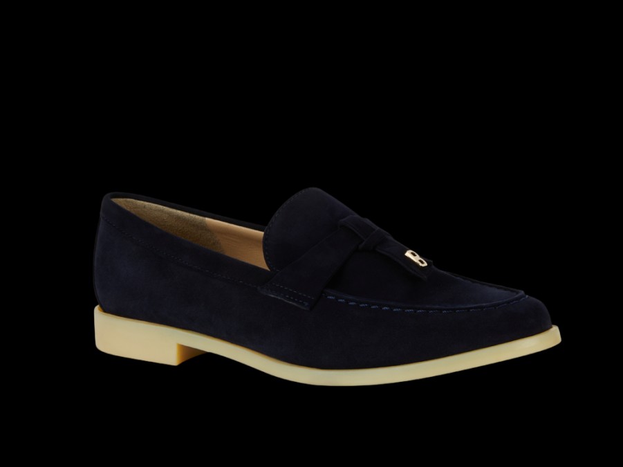 Flats BRUNATE | Chic Loafer With Tie, Blue