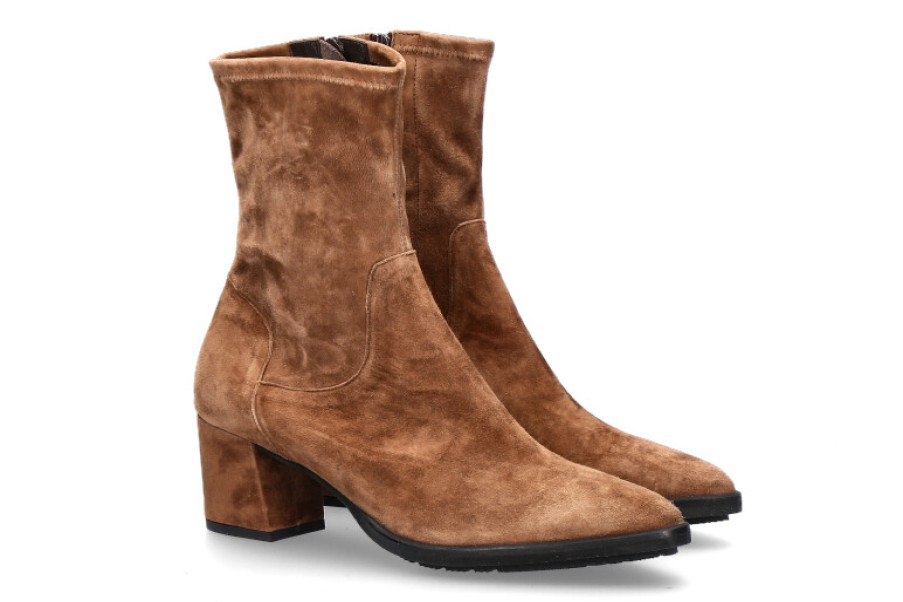 Ankle Boots & Booties Brunate | Brunate Ankle Boots Lindy Camoscio Tabac Stretch Taba