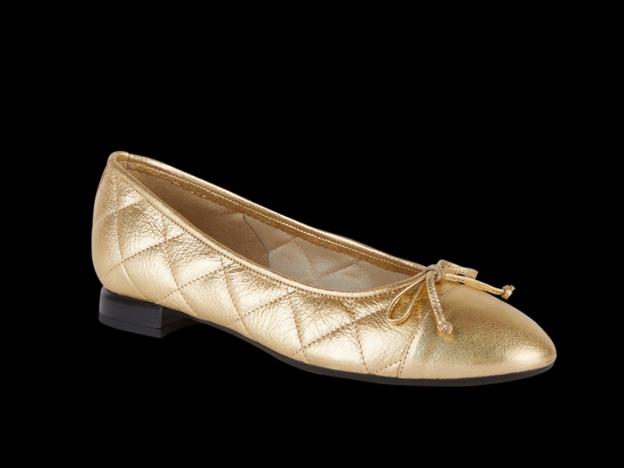 Flats BRUNATE | Quilted Ballerina In Gold