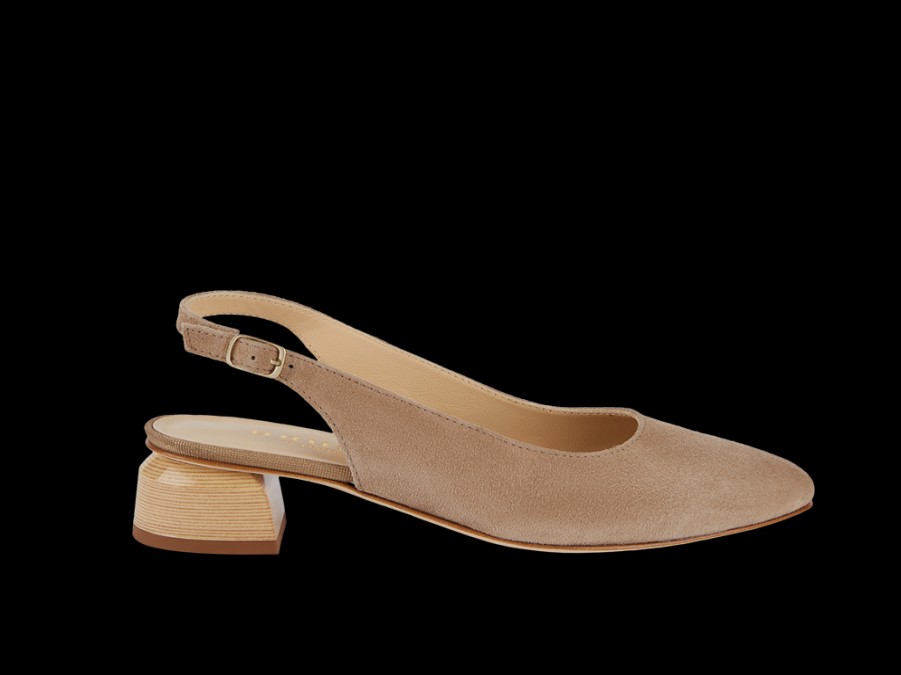 Sandals BRUNATE | Heeled Slingback In Beige Suede