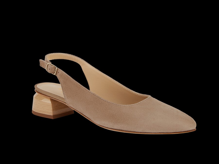 Sandals BRUNATE | Heeled Slingback In Beige Suede